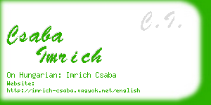 csaba imrich business card